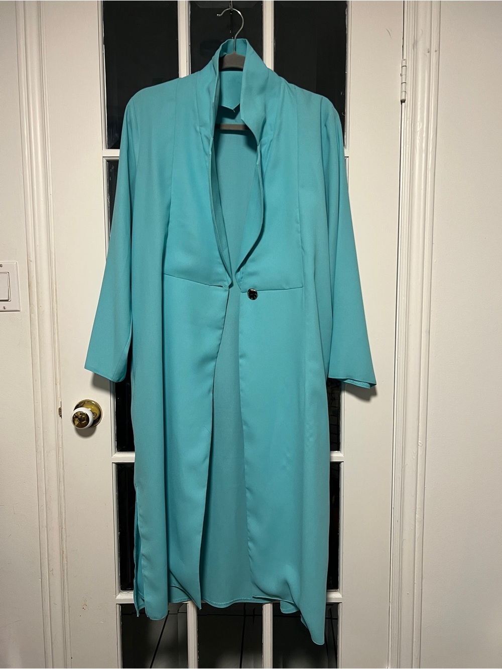 Vtg Paco Rabanne Turquoise Trench *flaws